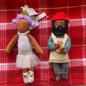 Two NWT Soft World Market  Set Doll Ornaments